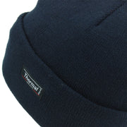 Fine Knit Beanie Hat - Navy