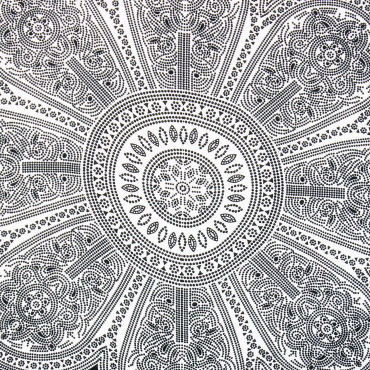 Viscose Rayon Sarong - Flower Mandala - Black