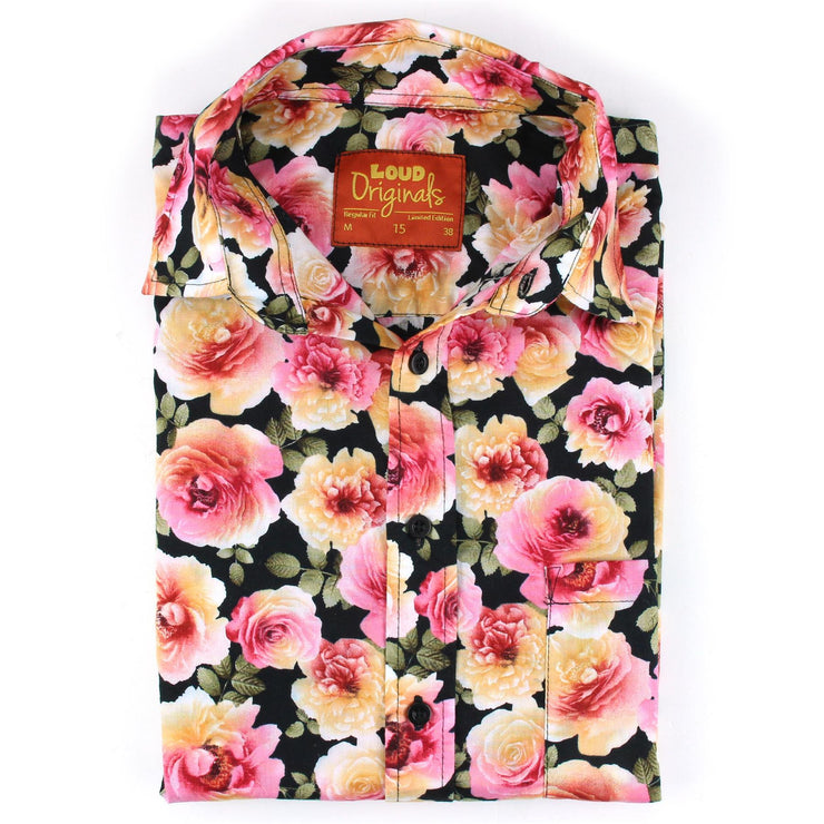 Regular Fit Short Sleeve Shirt - Blooming - Pink Yellow
