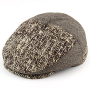 Chunky knit herringbone structured flat cap - Brown