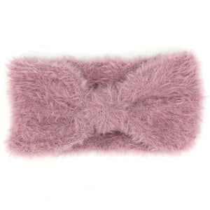 Sløjfe pandebånd i imiteret pels - pink
