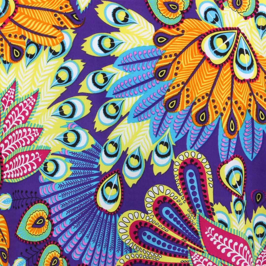 Tropical Hawaiian Swing Dress - Purple