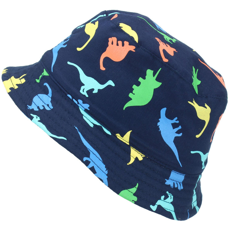 Children's Dinosaur Bucket Hat - Navy