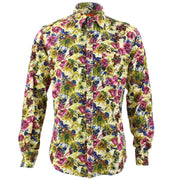 Tailored Fit Long Sleeve Shirt - Green & Blue Abstract Floral