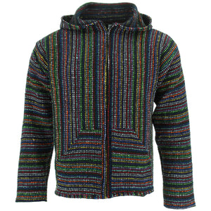 Mexikanische Baja Jerga Kapuzenjacke mit Reißverschluss – Multifleck