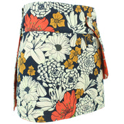 Reversible Popper Wrap Mini Skirt - Floral / Japanese Floral