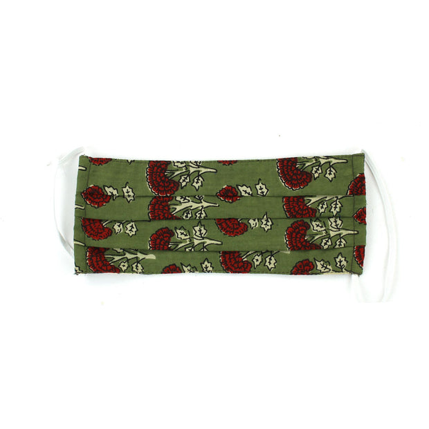 100% Cotton Handmade Pleated Face-Mask