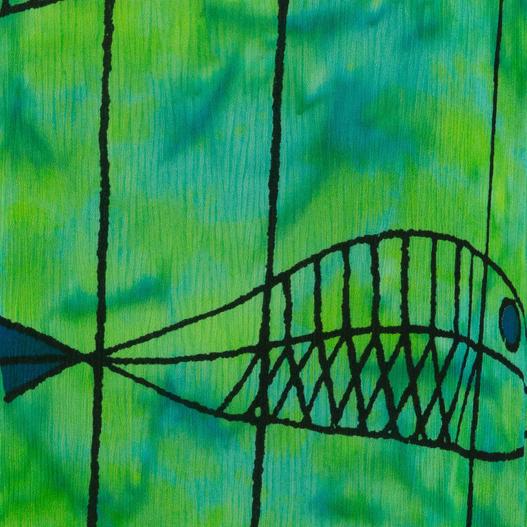 The Swirl Shift Dress - Green Fish