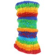 Chunky Wool Knit Leg Warmers - Rainbow