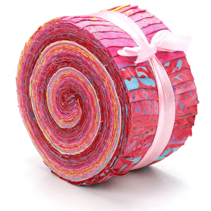 Cotton Batik Pre Cut Fabric Bundles - Jelly Roll  - Love & Pink