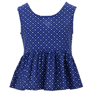 Ruched Box Top - Stars and Spots