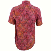 Tailored Fit Short Sleeve Shirt - Red Mini Leopard Print