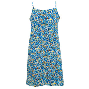 Robe à bretelles - délicate fleur bleue