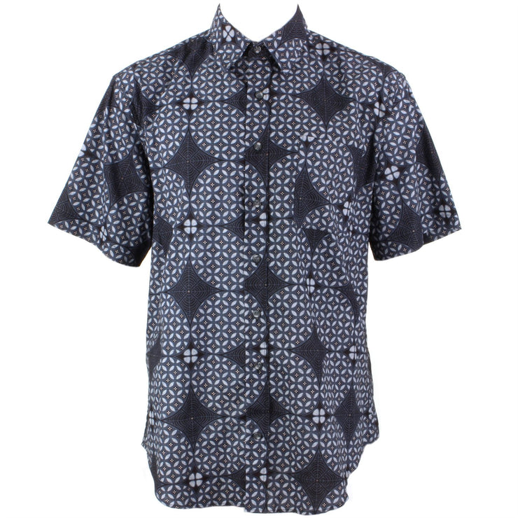 Regular Fit Short Sleeve Shirt - Slate Geometric