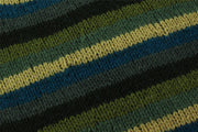 Chunky Wool Knit Jumper - Stripe Green Blue