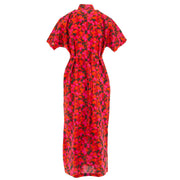 Mandarin Maxi Dress - Vivid Pink Flower