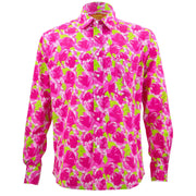 Regular Fit Long Sleeve Shirt - Floral - Pink