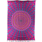 Viscose Rayon Sarong - Peacock - Dark Pink