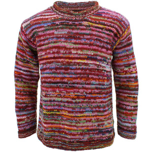 Grob gestrickter Space-Dye-Pullover aus Wolle – Rosa