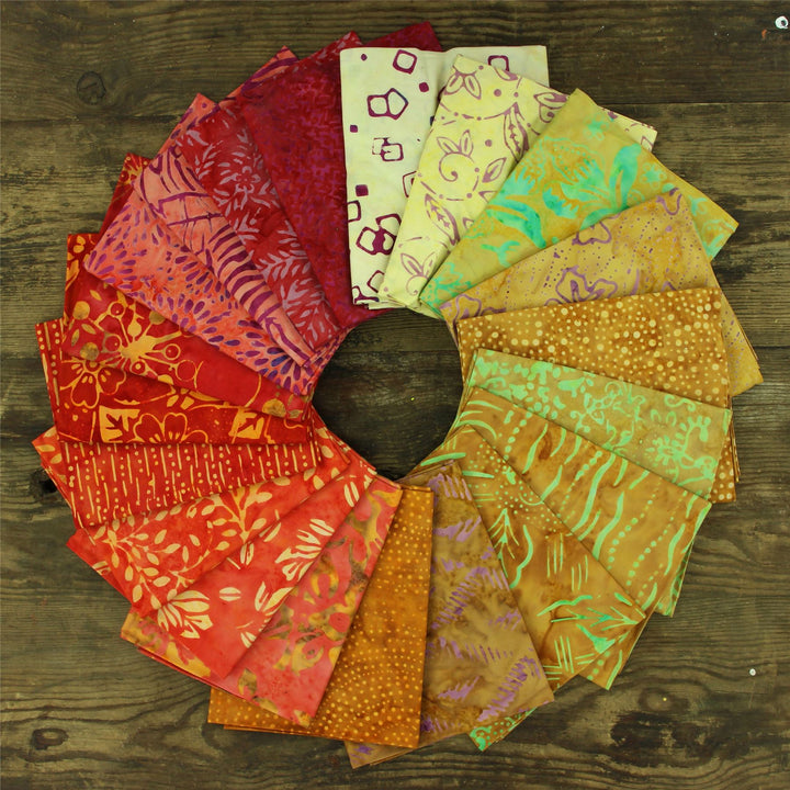 Fat Quarter - 20 Pieces of 19" x 20" Cotton Batik
