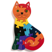 Handmade Wooden Jigsaw Puzzle - Number Cat