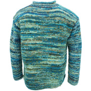 Chunky Wool Knit Space Dye Jumper - Arctic Blue