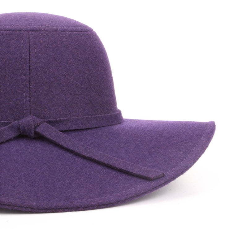 Wool felt wide brim floppy hat - Purple (One Size)