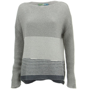 Pull en laine mélangée à fines rayures - Gris