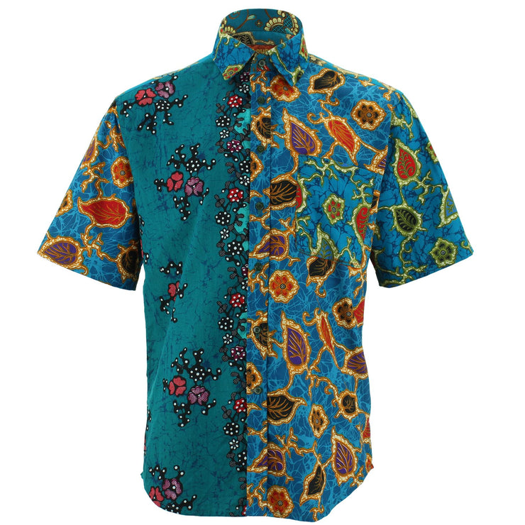Regular Fit Short Sleeve Shirt - Random Mixed Panel - Batik