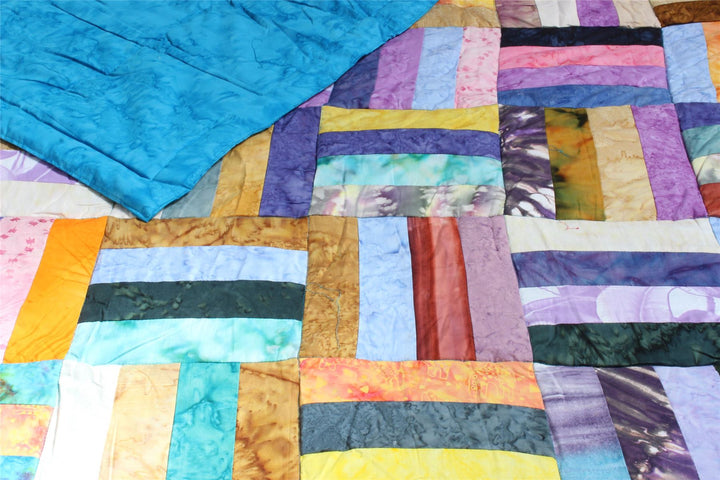 Handmade Quilted Patchwork Batik Printed Bedspread