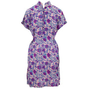 Mandarin Mini Dress - Purple Scabiosa