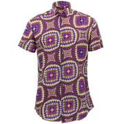 Tailored Fit Short Sleeve Shirt - Purple Illusion