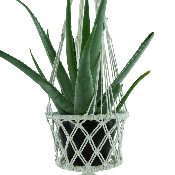 Macrame Hand Woven Rope Hanging Planter - Large (19cm Pot)
