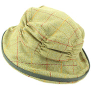 Ladies Wool Tweed Cloche Hat with a Ruched Crown - Light Green