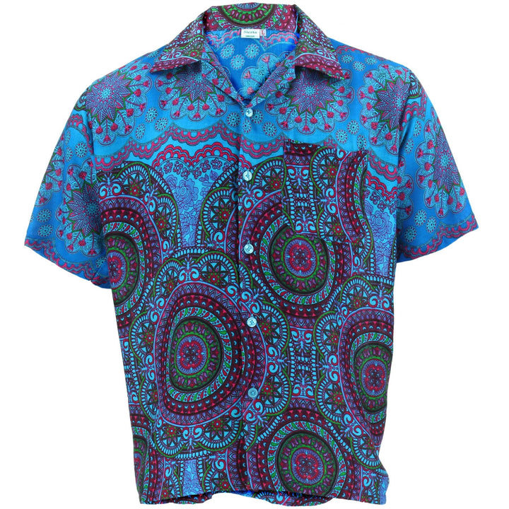 Boho Circle Mandala Shirt - Light Blue