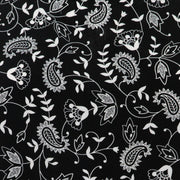 Ruched Box Top - Black Paisley Flower