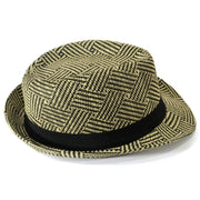 Straw Trilby Hat With Feather