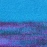 Tibetan Wool Blend Shawl Blanket - Blue with Purple Reverse