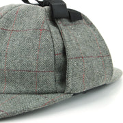 Wool Herringbone Deerstalker Sherlock Holmes Hat - Light Grey