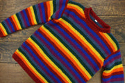 Chunky Wool Knit Jumper - Stripe Rainbow