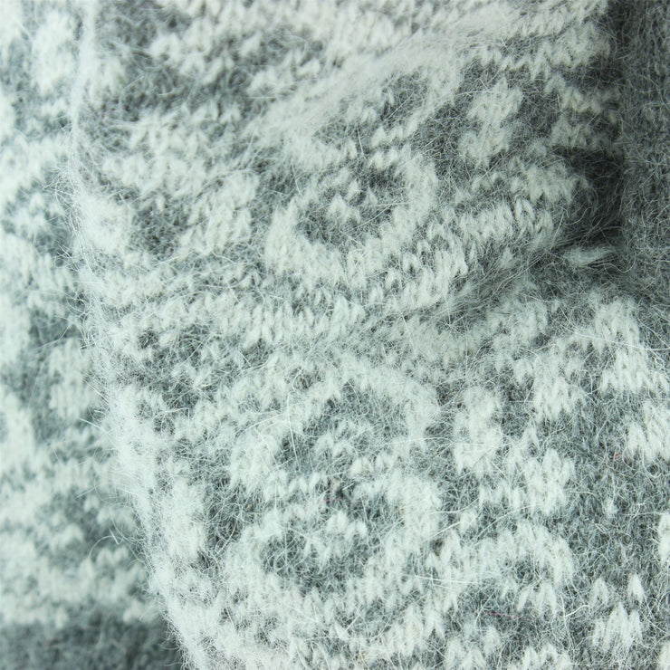 Wool Knit Mittens - Grey