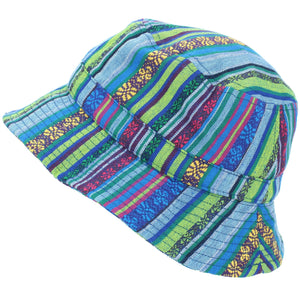 Aztec print bøttehat - blå