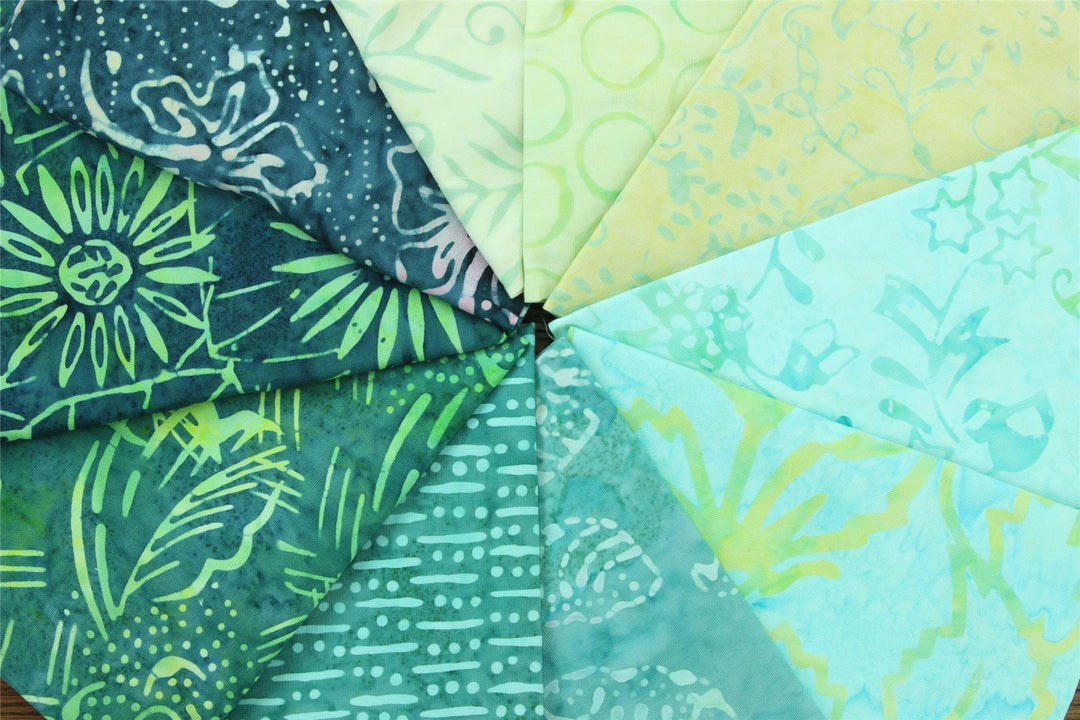 Fat Quarter - 10 Pieces of 19" x 20" Cotton Batik