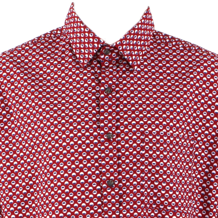 Regular Fit Long Sleeve Shirt - Red With Dots