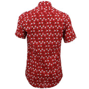 Tailored Fit Short Sleeve Shirt - Red Cats & Fish