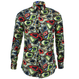 Tailliertes Langarmhemd – Rave-Camouflage
