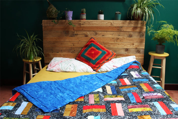 Handmade Quilted Patchwork Batik Printed Bedspread