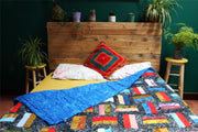 Handmade Quilted Patchwork Batik Printed Bedspread