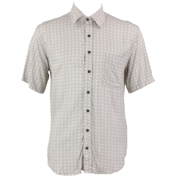 Regular Fit Short Sleeve Shirt - Beige Abstract