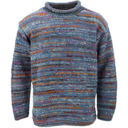 Chunky Wool Space Dye Knit Jumper - Pigeon Blue